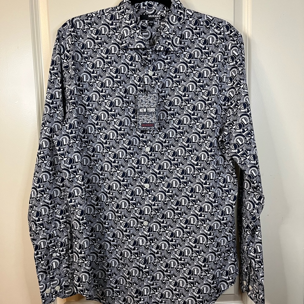 Murano Casual Button Down Shirt size Large SLIM FIT - NWT